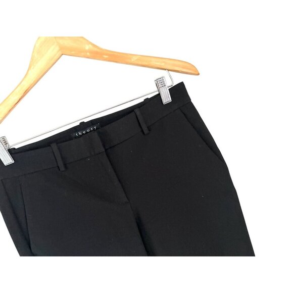 Theory Pants Black Slim Fit Cropped Business casual Preppy Size 4 - Picture 4 of 9